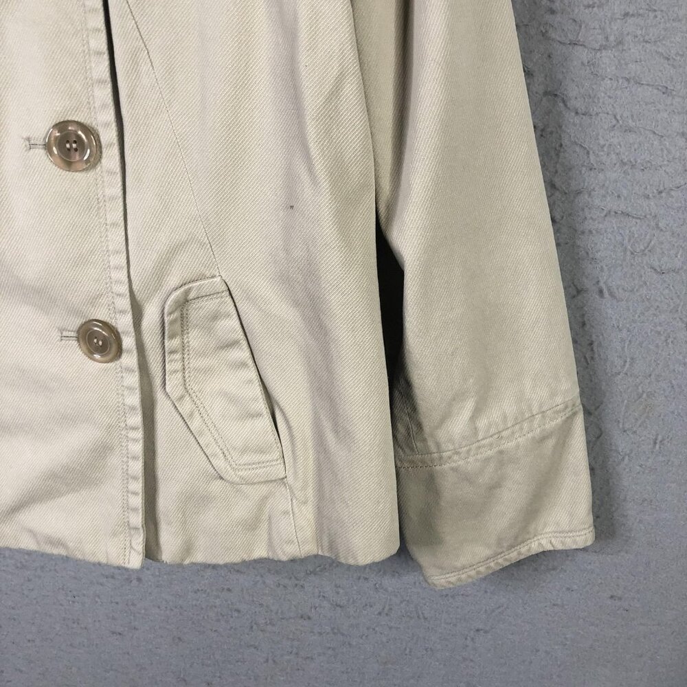 Esprit Jacket Womens Medium Beige Double Breasted Military Y2K Preppy Peacoat - Picture 9 of 16